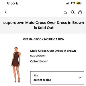 Superdown Maia Cross Over Dress in Brown